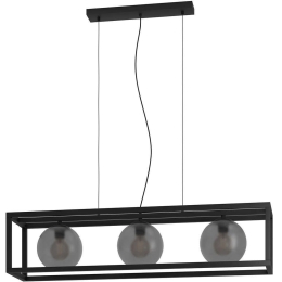 Φωτιστικό Οροφής - Ράγα Arangona 390215 110x25x150cm 3xE27 40W Grey-Black Eglo Ατσάλι,Γυαλί
