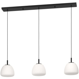 Φωτιστικό Οροφής - Ράγα Balmes 390202 123x22x150cm 3xE27 40W Black-White Eglo Ατσάλι,Οπαλίνα