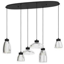 Φωτιστικό Οροφής - Ράγα Sarnarra 390301 128x54,5x150cm Dim Led 3060lm 5,4W 2700K Clear-Black Eglo Ατσάλι,Γυαλί
