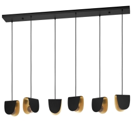 Φωτιστικό Οροφής - Ράγα Serenara 390184 138x25x150cm 6xE27 40W Black-Gold Eglo Ατσάλι