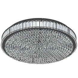 Φωτιστικό Οροφής - Πλαφονιέρα Balparda 390249 Φ60,5x11cm Dim Led 3120lm 4000K Clear-Black Eglo Ατσάλι,Γυαλί