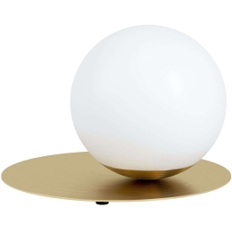Φωτιστικό Επιτραπέζιο Arenales 39954 Φ18x19,5cm 1xE27 40W Brass-White Eglo Ατσάλι,Οπαλίνα