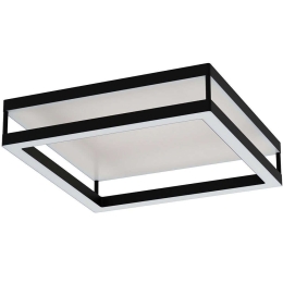 Φωτιστικό Οροφής - Πλαφονιέρα Macellara 390018 45x45x15cm Led Black-White Eglo Ατσάλι,Πλαστικό