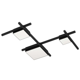 Φωτιστικό Οροφής - Πλαφονιέρα Viareggio 39689 81,5x77,5x7cm Dim Led 3000K Black-White Eglo Ατσάλι,Πλαστικό