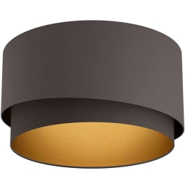 Φωτιστικό Οροφής - Πλαφονιέρα Manderline 39928 Φ45x22cm 1xE27 40W Cappuccino-Brass Eglo Ατσάλι,Ύφασμα