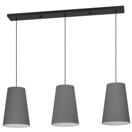 Φωτιστικό Οροφής - Ράγα Petrosa 390136 129x28x150cm 3xE27 40W White-Grey Eglo Ατσάλι,Ύφασμα