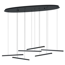 Φωτιστικό Οροφής Lindoza 39915 128,5x41x140cm Dim Led 6000lm 8,4W 3000K Black-White Eglo Ατσάλι,Πλαστικό