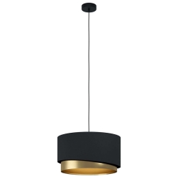 Φωτιστικό Οροφής Manderline 39925 Φ45x150cm 1xE27 40W Black-Brass Eglo Ατσάλι,Ύφασμα