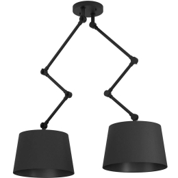 Φωτιστικό Οροφής Pistunio 390113 129cm 2xE27 40W Black Eglo Ατσάλι,Ύφασμα