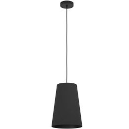 Φωτιστικό Οροφής Petrosa 390132 Φ28x150cm 1xE27 Black Eglo Ατσάλι,Ύφασμα