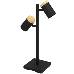 Φωτιστικό Επιτραπέζιο Cartagena 390069 44,5cm 2xGu10 4,5W Black-Brown Eglo Ατσάλι,Ξύλο