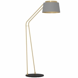 Φωτιστικό Δαπέδου Almerimar 390174 110x41x180,5cm 1xE27 40W Grey-Brass Eglo Ατσάλι,Ύφασμα