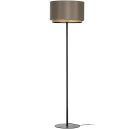 Φωτιστικό Δαπέδου Marchena 390124 Φ42x162cm 1xE27 40W Cappuccino-Brown Eglo Ατσάλι,Ύφασμα,Ξύλο