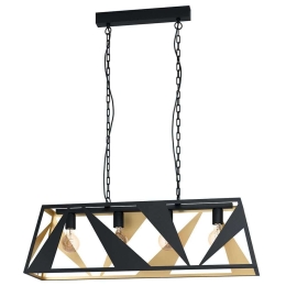 Φωτιστικό Οροφής - Ράγα Tabloncito 39904 96,5x26,5x153,5cm 4xE27 40W Black-Gold Eglo Ατσάλι