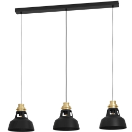 Φωτιστικό Οροφής - Ράγα Espinardo 390231 107x24x150cm 3xE27 40W Black-Gold Eglo Ατσάλι