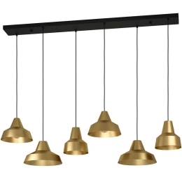 Φωτιστικό Οροφής - Ράγα Savarna 390017 145,5x40,5x130cm 6xE27 40W Black-Gold Eglo Ατσάλι