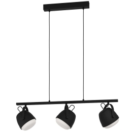 Φωτιστικό Οροφής - Ράγα Upanema 390046 89x16,5x150cm 3xE27 28W Black-White Eglo Ατσάλι,Γυαλί