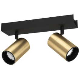 Φωτιστικό Οροφής - Πλαφονιέρα Cumaribo 390083 28x6,5cm 2xGu10 4,5W Black-Brass Eglo Ατσάλι