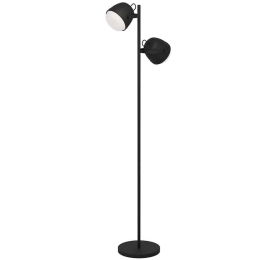 Φωτιστικό Δαπέδου Upanema 390048 162cm 2xE27 28W Black-White Eglo Ατσάλι,Γυαλί