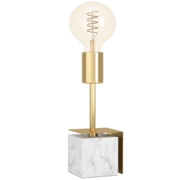 Φωτιστικό Επιτραπέζιο 1xΕ27 Carmita 390169 Φ4,5x26cm 1xE27 40W White-Brass Eglo Ατσάλι,Πέτρα