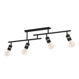 Φωτιστικό Οροφής - Ράγα Lurone 900176 100x5x27cm 4xE27 Black-Gold Eglo