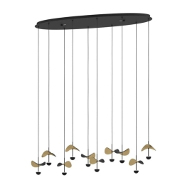 Φωτιστικό Οροφής Dracera 390342 112x33x150cm Led Black-Gold Eglo