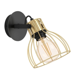 Φωτιστικό Τοίχου Sambatello 900382 26x15x22cm 1xE27 Black-Gold Eglo