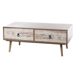 Artekko Τραπέζι Σαλονιού MDF Khrisna 100x51x39 Φυσικό/Κρεμ