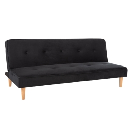 ΚΑΝΑΠΕΣ ΚΡΕΒΑΤΙ BELMONT HM3026.14 ΒΕΛΟΥΔΟ ΜΑΥΡΟ-ΞΥΛΙΝΑ ΠΟΔΙΑ 177x86x72Yεκ.