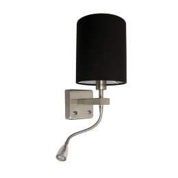 Φωτιστικό Τοίχου-Απλίκα Black 15x18cm VK/04033/MC/B VKLed Αλουμίνιο, Ύφασμα