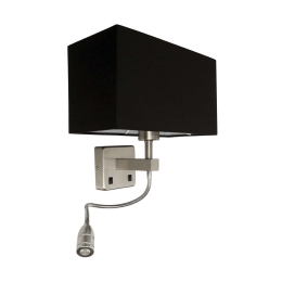 Φωτιστικό Τοίχου-Απλίκα Black 30x15x17cm VK/04034/MC/B VKLed Αλουμίνιο, Ύφασμα