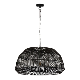 Φωτιστικό Οροφής Rattan 73X38 Black VK/03148/PE/73 VKLed Rattan, Μέταλλο