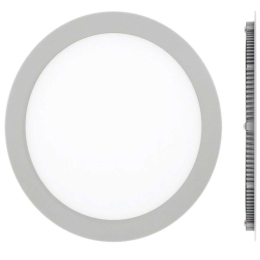 Panel Led Χωνευτό VK/04050/G/C Φ22,5x1,5cm Led 1440Lm 18W 4000K Grey VKLed Στρόγγυλο