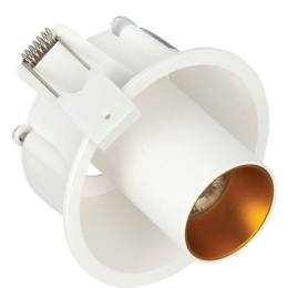 Σποτ Χωνευτό VK/04147/W/W Φ9,1cm Led 560Lm 7W 3000K White-Gold VKLed Στρόγγυλο