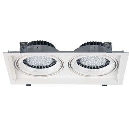 Σποτ Χωνευτό Διπλό VK/03116/2/W 32,5x17,5x4.5cm 2xGU10/G53 50W White VKLed Ορθογώνιο