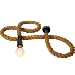 Φωτιστικό Οροφής Σχοινί VK/03042E/B 1m 1xΕ27 42W Brown-Black VKLed