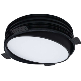 Φωτιστικό Οροφής Χωνευτό VK/04348/B/W/35 Φ25cm Led 1350Lm 20W 3000K Black VKLed