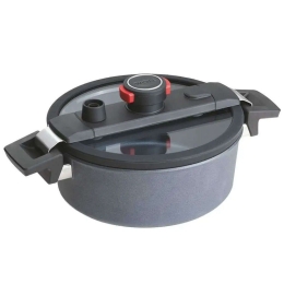 Χύτρα Χαμηλής Πίεσης Αντικολλητική Diamond Active Lite 24cm 4lt Grey Woll 4lt Αλουμίνιο