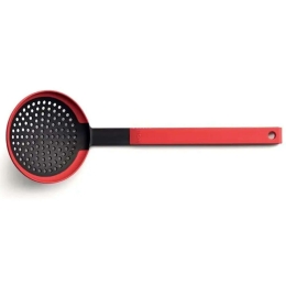 Κουτάλα Ξαφρίσματος Τρυπητή Cook It KU006 32cm Red-Black Woll Σιλικόνη