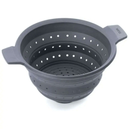 Σουρωτήρι Ατμού Αναδιπλούμενο SI24 24cm Black Woll Σιλικόνη