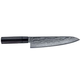 Μαχαίρι Chef Shippu Black FD-1596 27cm Από Δαμασκηνό Ατσάλι Silver-Black Tojiro Ατσάλι,Ξύλο