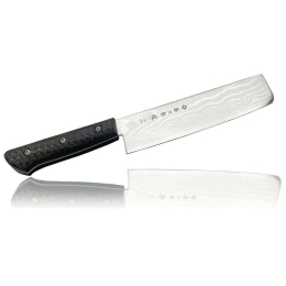 Μαχαίρι Nakiri Gai F-1350 16,5cm Από Δαμασκηνό Ατσάλι Silver-Black Tojiro Ανοξείδωτο Ατσάλι