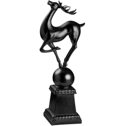 Διακοσμητικό Ελάφι Deer Pose 565TNL1188 15x21x57cm Black Aberto Design Πολυέστερ