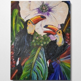 Πίνακας Καμβάς 405HND1189 50x70cm Multi Wallity Κάθετοι Wood, Canvas