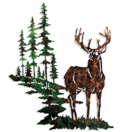 Διακοσμητικό Τοίχου Deer 930DYU1216 65x79cm Multi-Green Wallity Μέταλλο