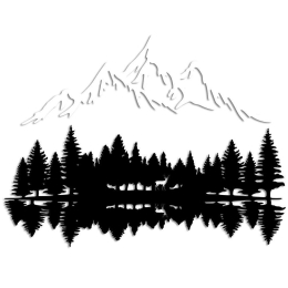Διακοσμητικό Τοίχου Nature And Mountain 891TNL3174 62x22cm Black-White Wallity Μέταλλο