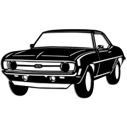 Διακοσμητικό Τοίχου Chevrolet Camaro SS 891TNL3418 60x33cm Black Wallity Μέταλλο