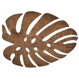 Σουπλά Monstera (Σετ 4Τμχ) 790PYN1122 33x45cm Walnut Hermia Ξύλο