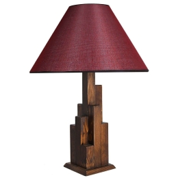 Φωτιστικό Επιτραπέζιο Kule 534LUN1122 Φ45x57cm E27 60W Walnut-Bordo Opviq