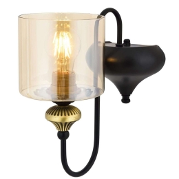 Φωτιστικό Τοίχου - Απλίκα 301AUR1504 14x18x22cm 1xE27 60W Black-Gold Opviq